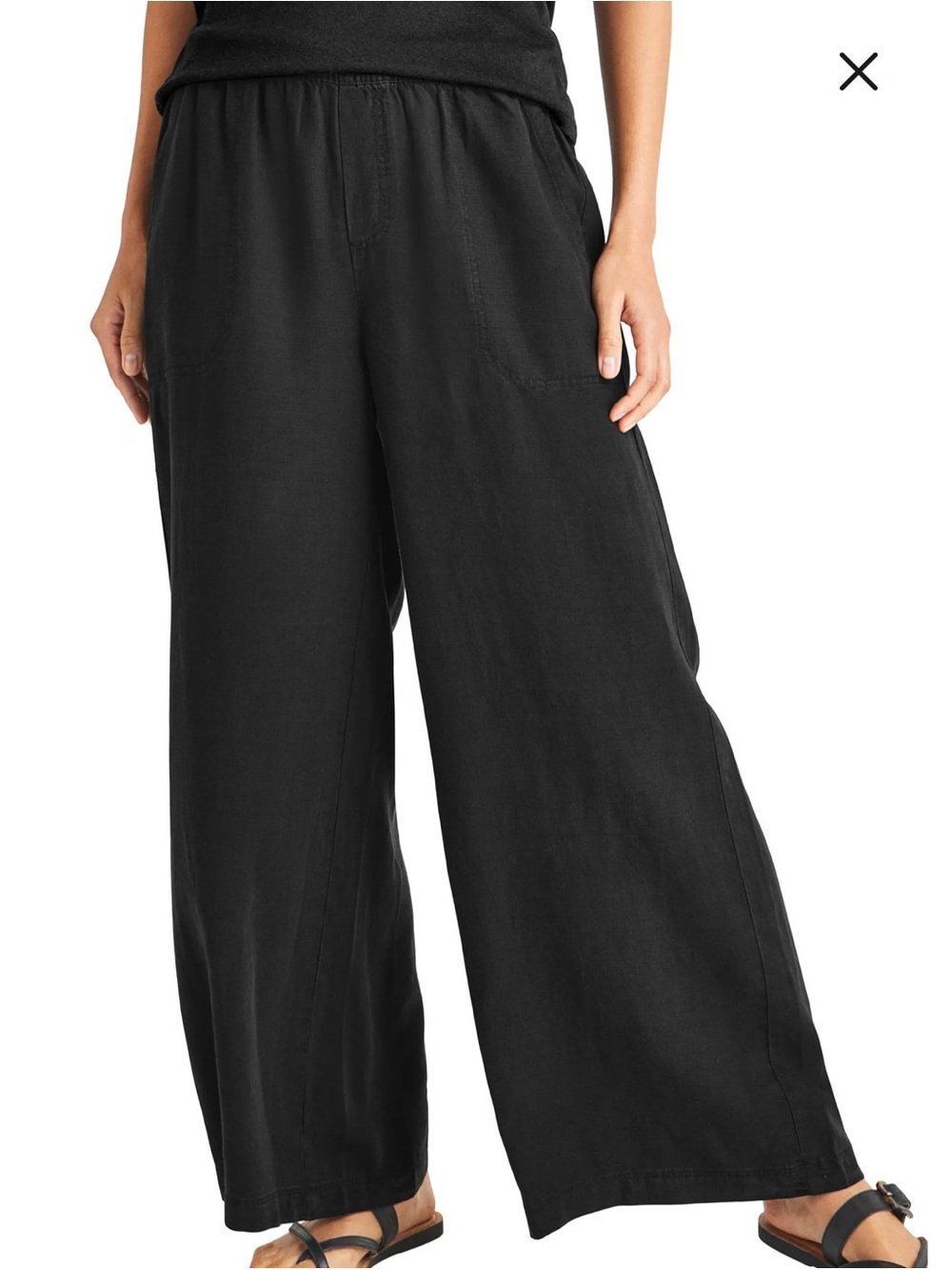 Splendid Angie Palazzo Pants Women's Lead Linen Blend Elastic Waist Pull On